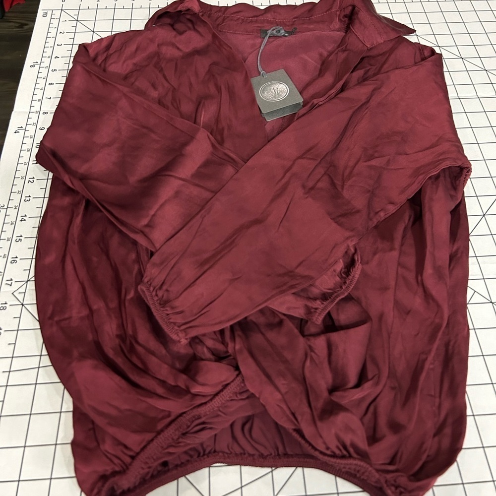 M brand wine colored‎ shirt, size small